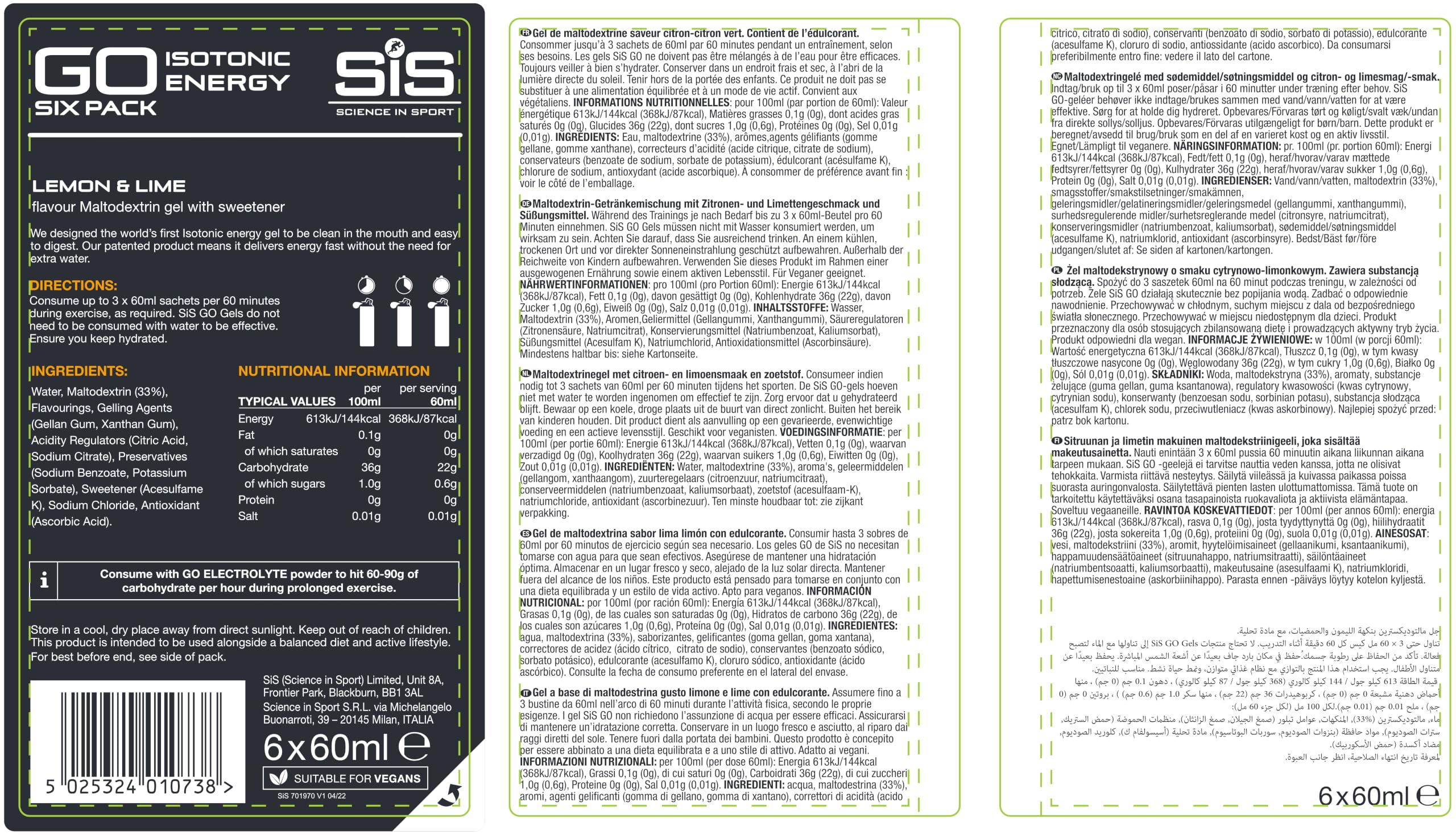 science-in-sport-go-isotonic-energy-gel-6-x-60ml-zitrone-limette image 6