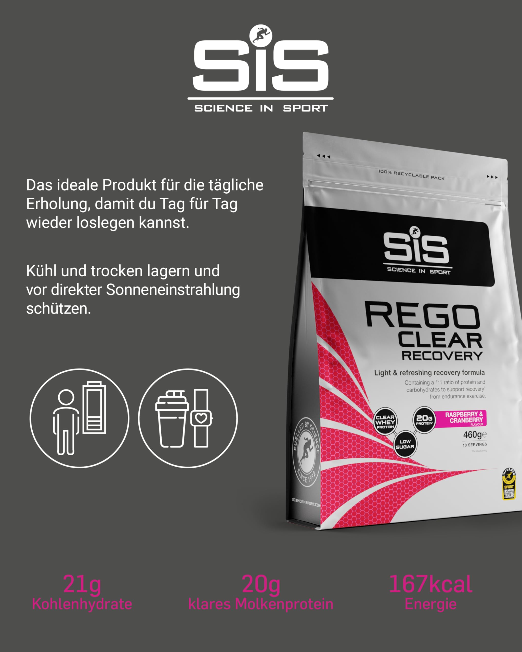 science-in-sport-rego-clear-recovery-pulver-himbeere-cranberry-460g image 4
