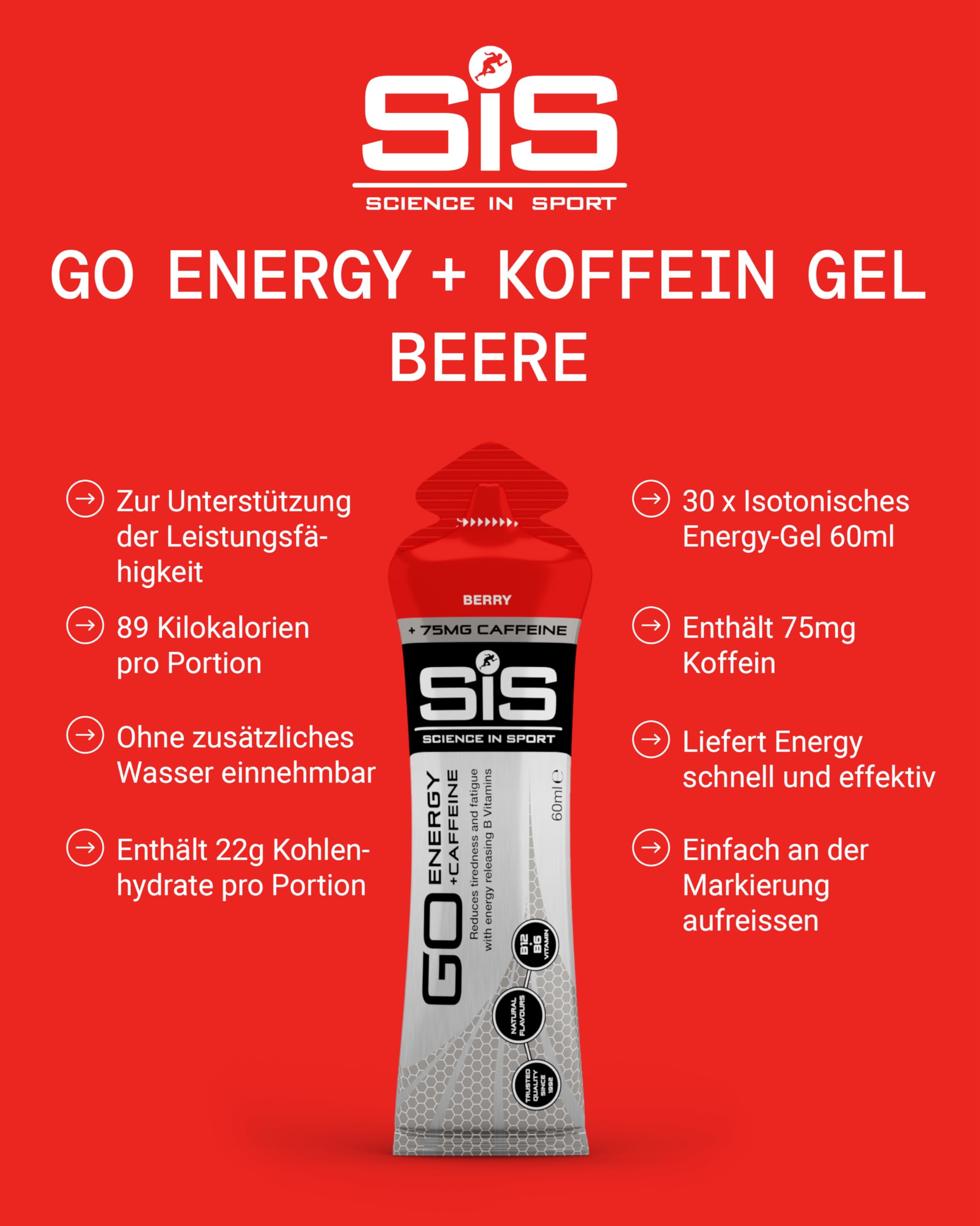 science-in-sport-go-energy-koffein-gel-30-x-60-ml-beere image 2