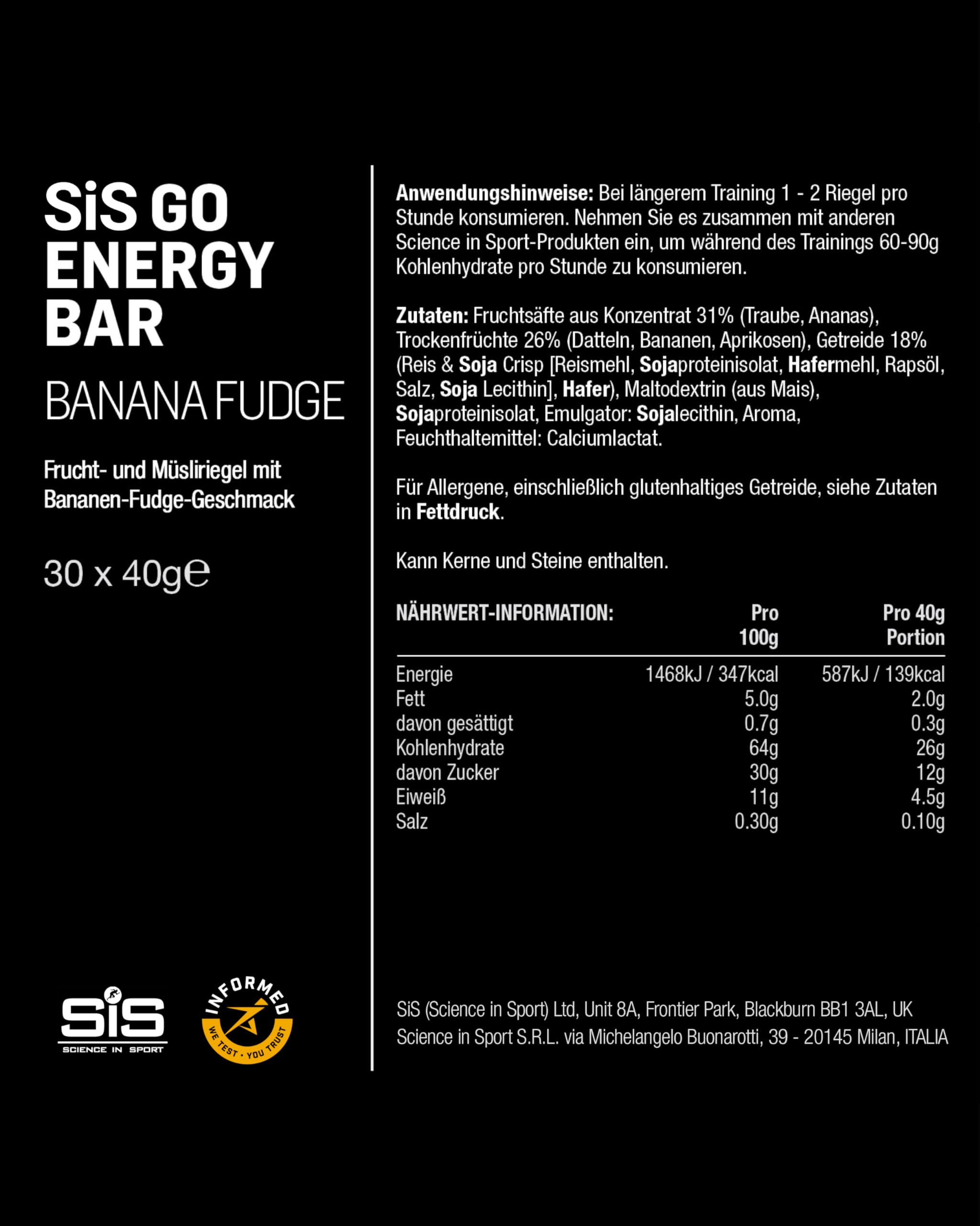 science-in-sport-go-energieriegel-mini-30-x-40-g-banane-karamell image 5